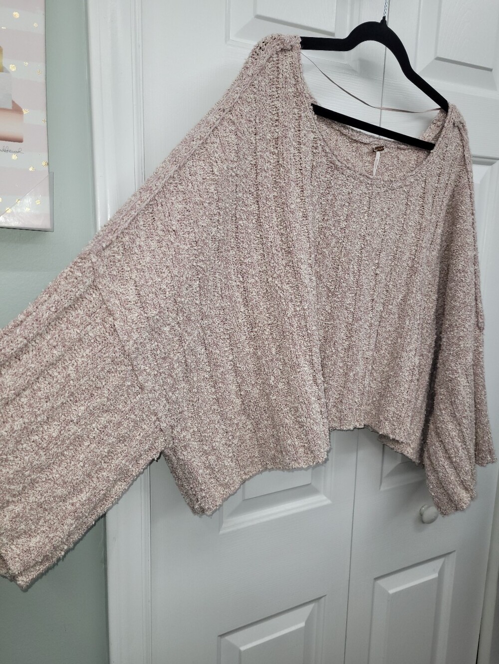 FREE PEOPLE Good Day Sweater Marled Chunky Knit Oversized Slouchy Boho Pullover - Picture 5 of 8